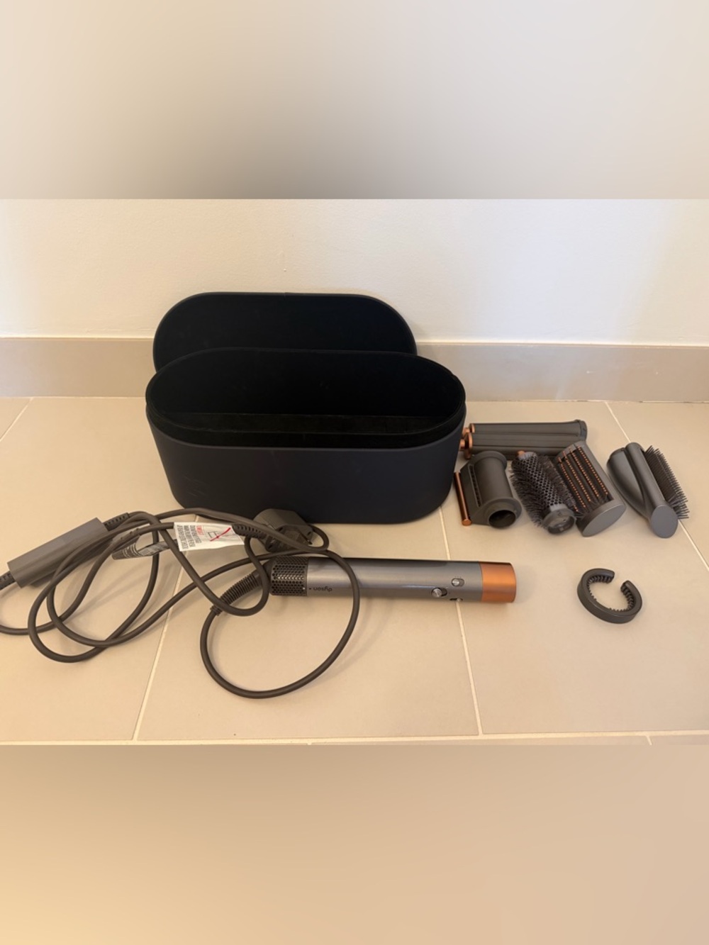 Dyson Airwrap multi-styler in gray with copper accents